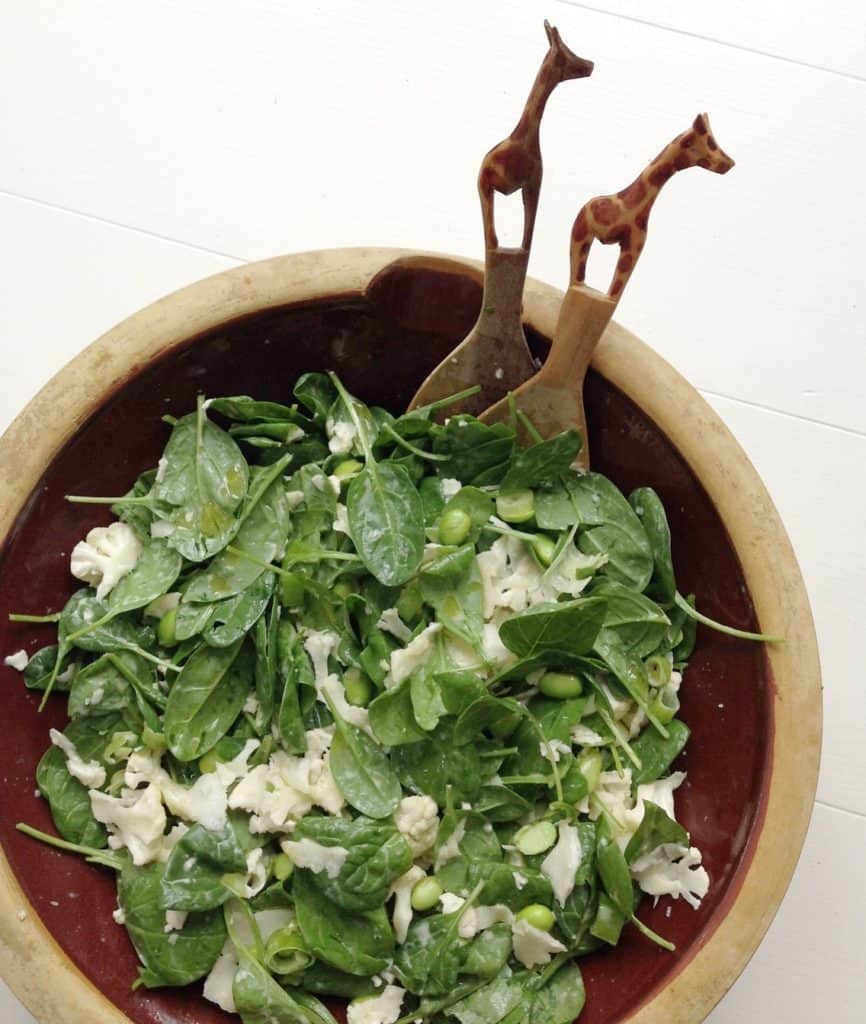 Spinatsalat med lækker dressing