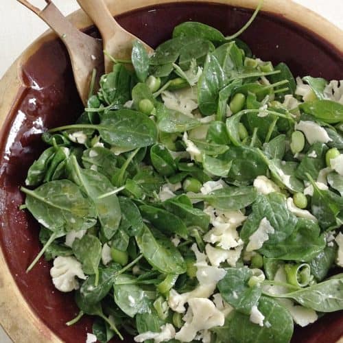 Blomkålssalat med edamame bønner