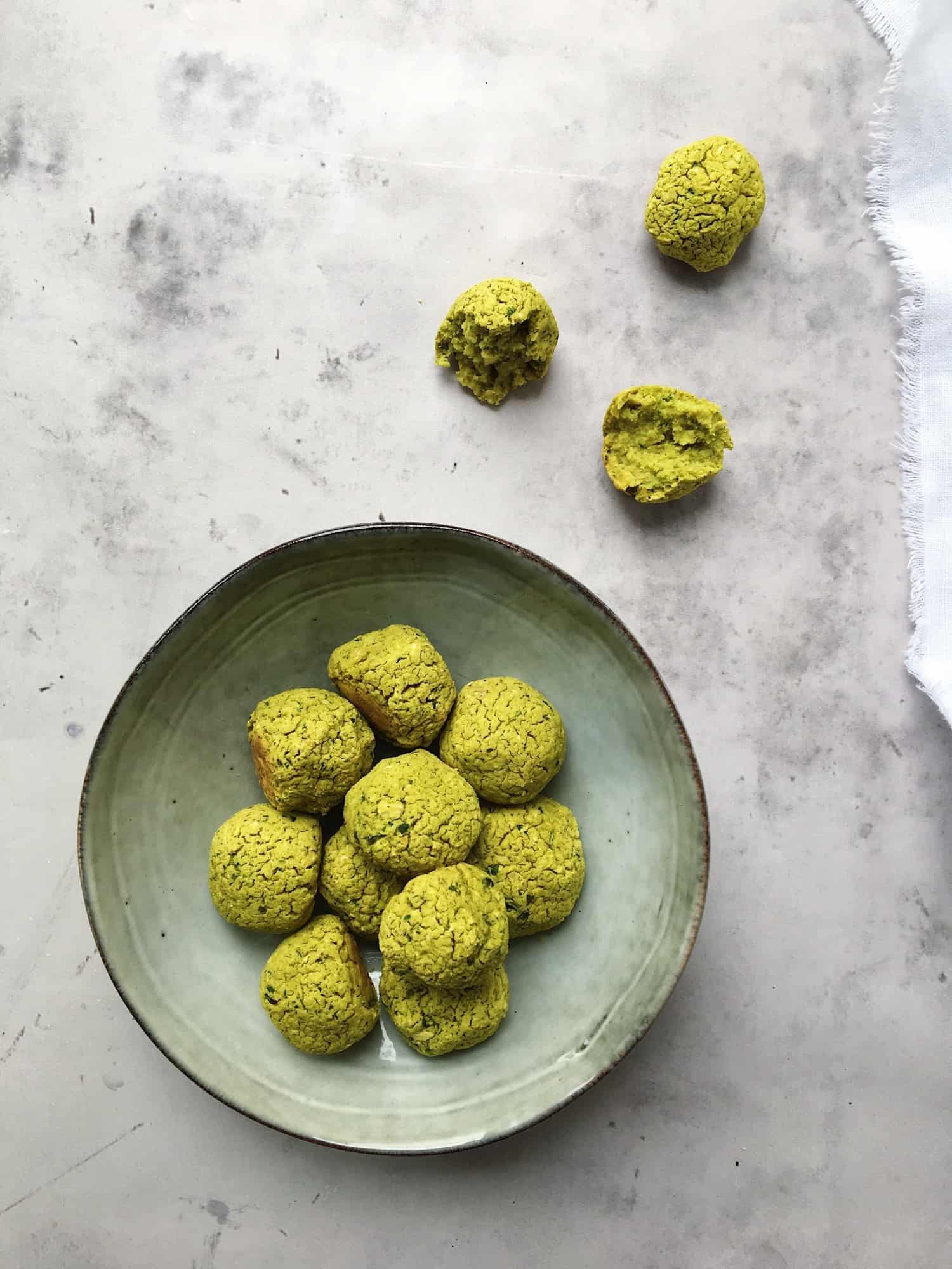 Grønne falafler bagt i ovnen