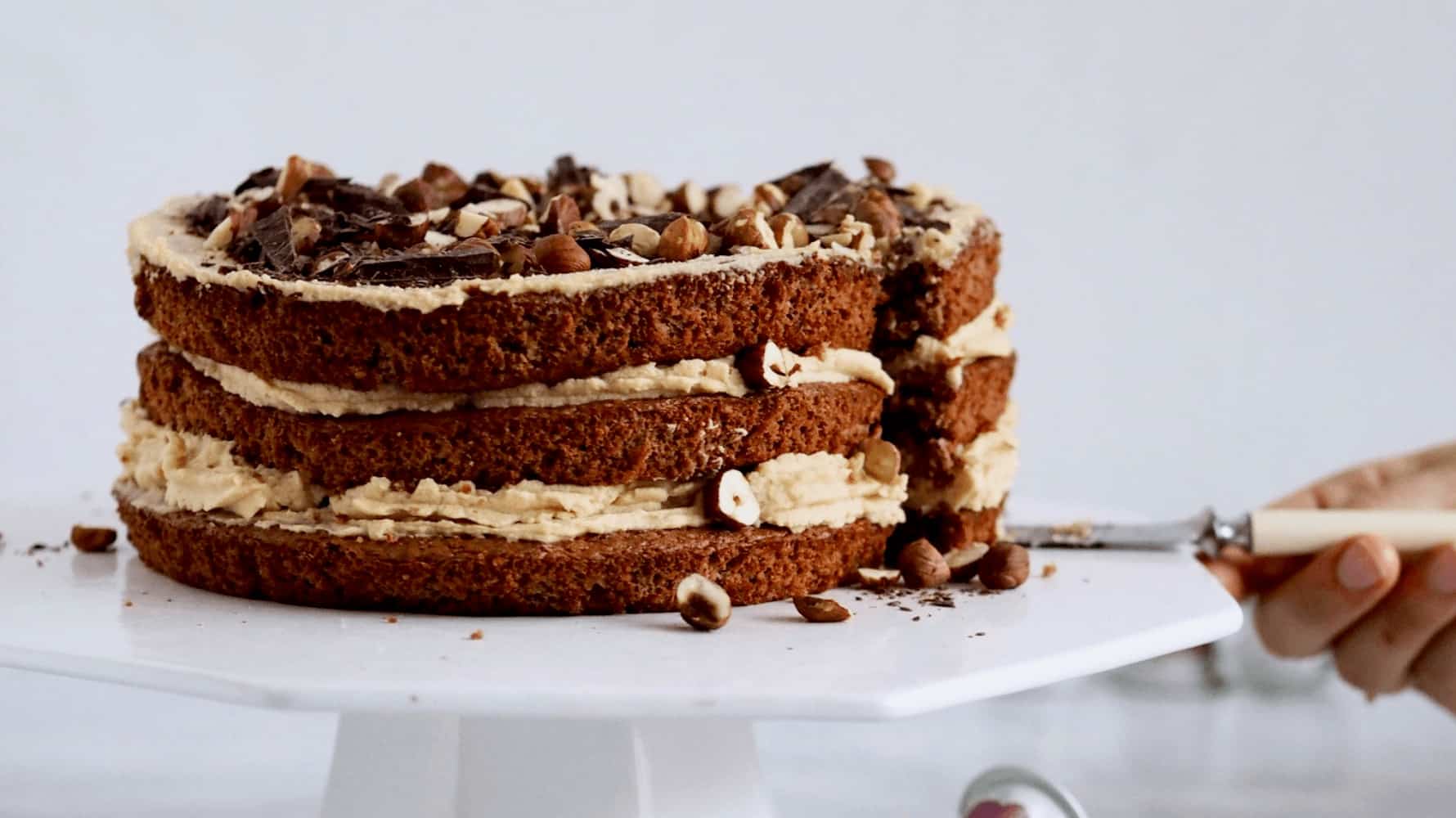 Rugbrødlagkage med ganache