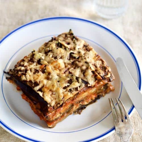 Vegetar moussaka med aubergine og kartofler
