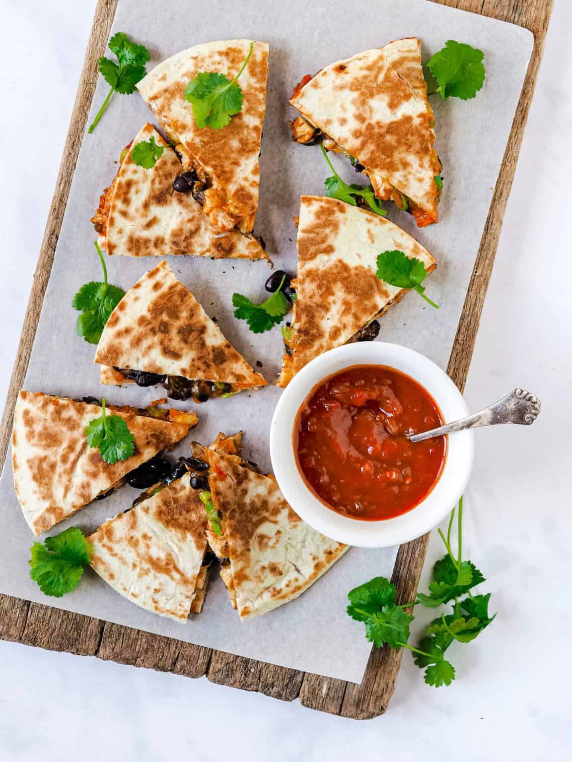 Quesadillas med kylling og cheddar nem opskrift på 20 min.