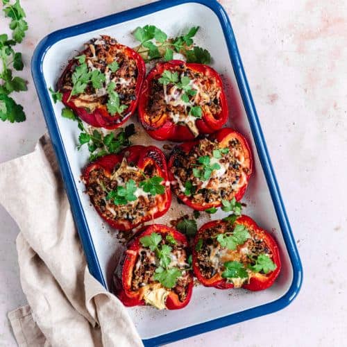 vegetariske Fyldte peberfrugter med quinoa
