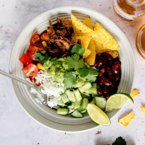 Mexi bowl med ris og kød
