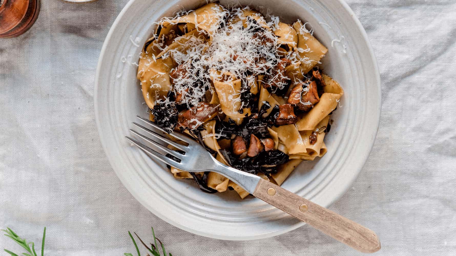 Pappardelle med svamperagout