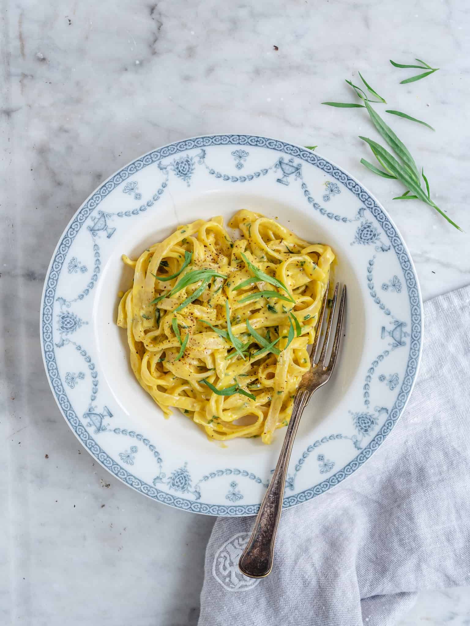 Pasta med bearnaisesauce - cremet bearnaise pasta på 20 min.