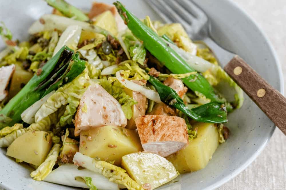 Salat med kylling og kartofler