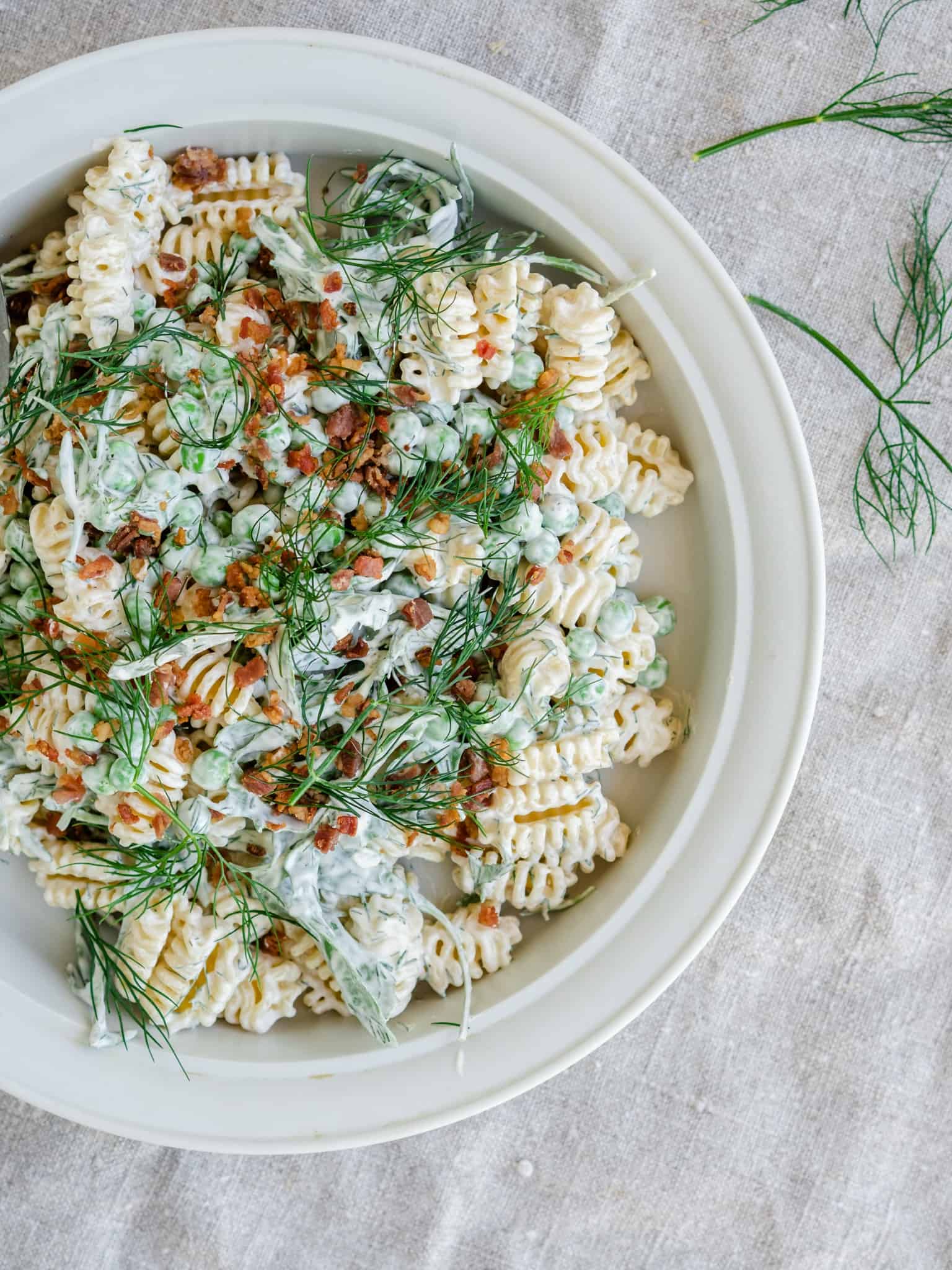 Pastasalat Med Dildressing Rter Og Bacon