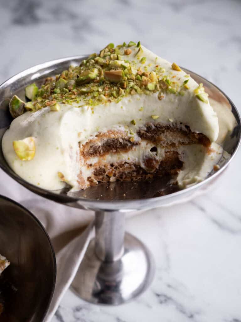 Bedste pistaciet iramisu med mascarpone og pistacienødder