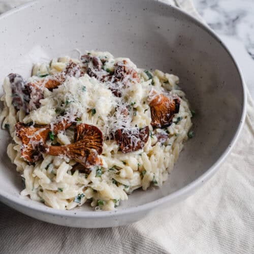orzo med kantareller og fløde