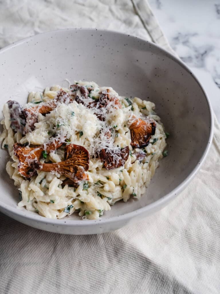 orzo med kantareller og fløde