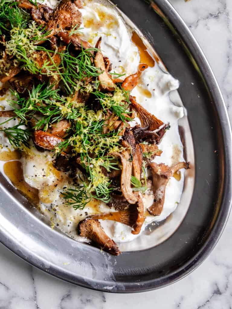 Burrata med stegte kantareller