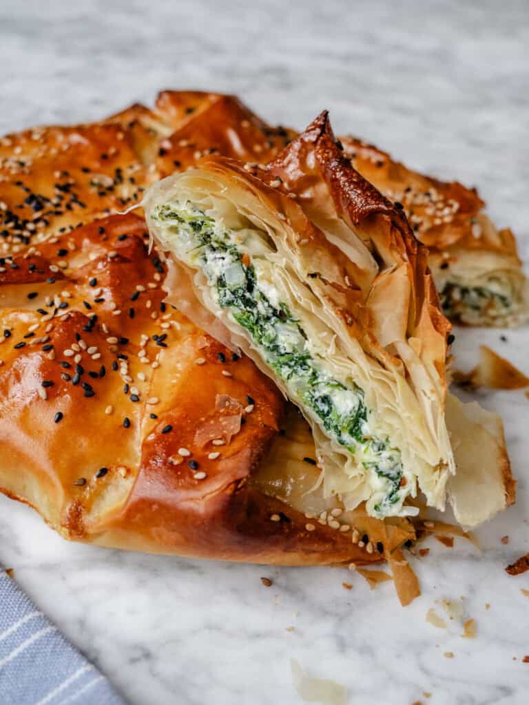 græsk tærte med feta og spinat