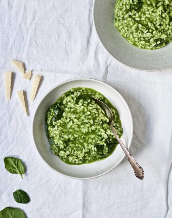 Opskrift på Risotto med spinat og ost