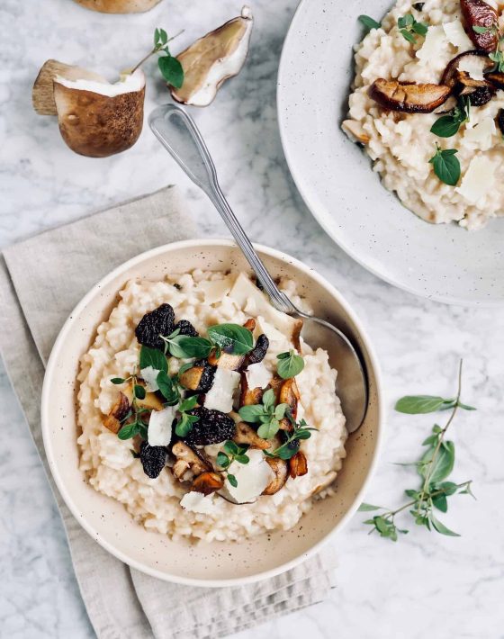 Svamperisotto med revet parmesan